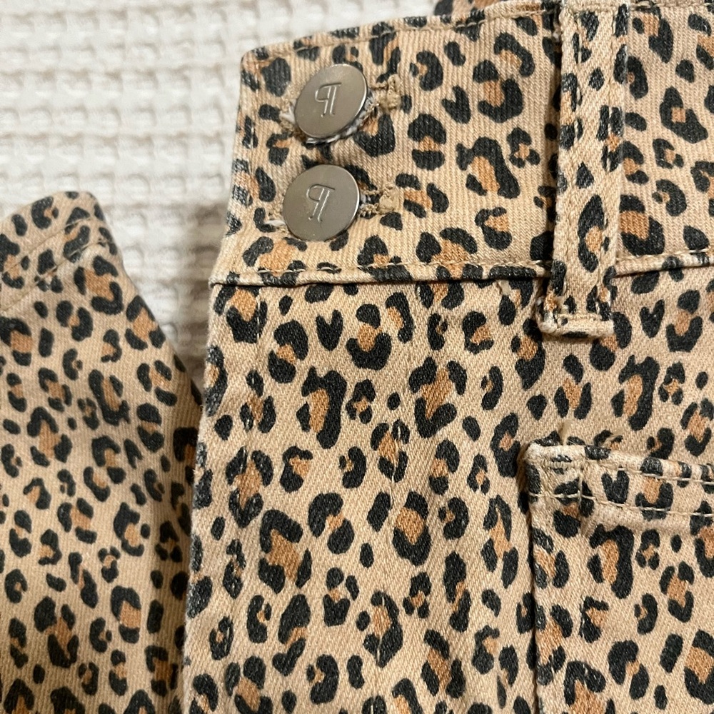 Pilcro Animal Print Trousers in Tan and Black